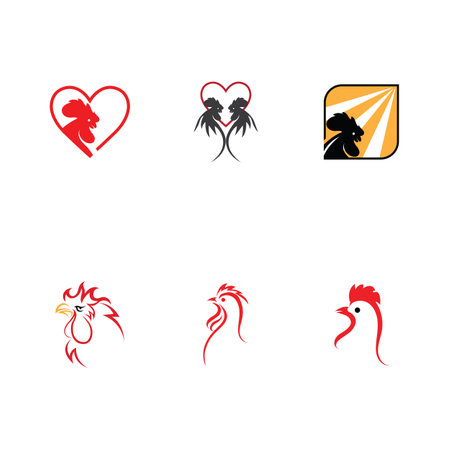 Rooster logo and symbol images illustration designのイラスト素材