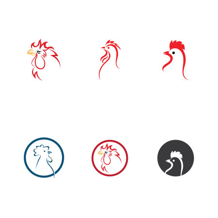 Rooster logo and symbol images illustration designのイラスト素材