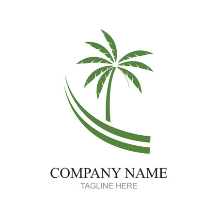 Palm tree summer logo template vector illustrationのイラスト素材