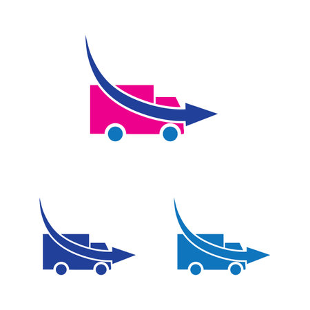 design logo and symbol of delivery vector illustration on white backgroundのイラスト素材