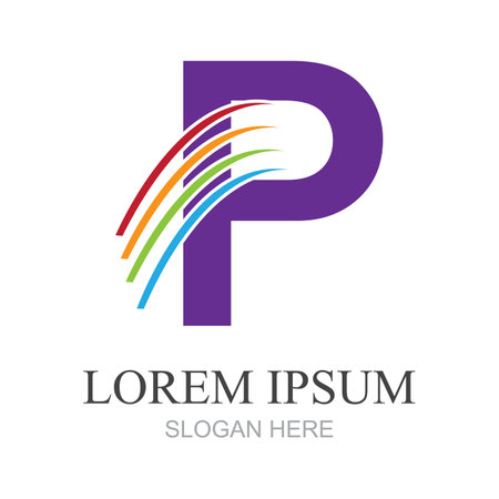 Letter P logo icon design template elementsのイラスト素材