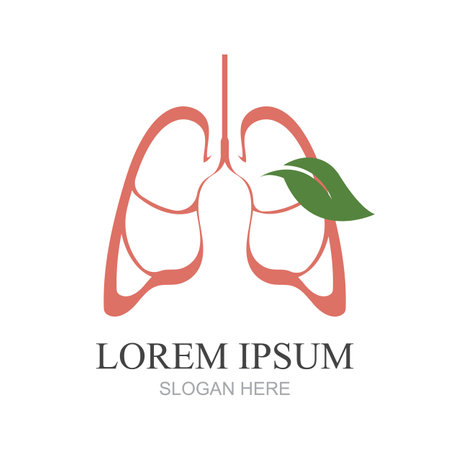 Human lungs medical structure. Lungs care logo vector template suitable for organization, company, or communityのイラスト素材