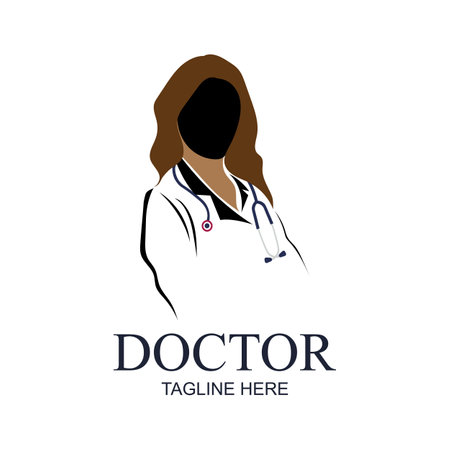 Medical Doctor, Doctor Icon with Stethoscope Sign. Editable Vector Symbol Illustrations, doctor and medical personnel logos and symbolsのイラスト素材