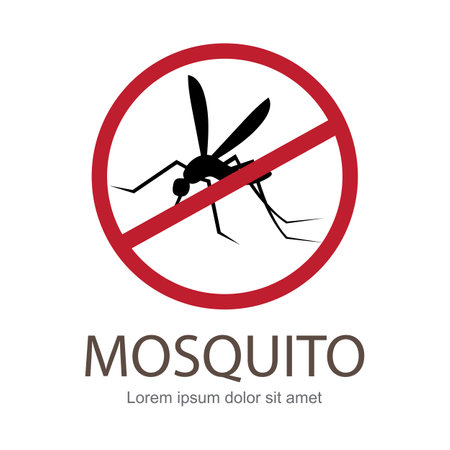 illustration vector. Target on mosquito. Mosquitoes carry many disease such as dengue fever, zika disease,enchaphalitits and else.のイラスト素材