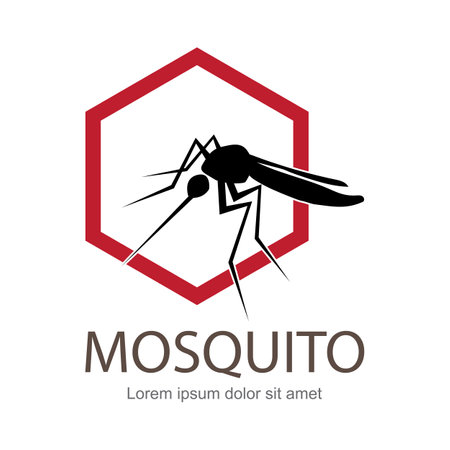 illustration vector. Target on mosquito. Mosquitoes carry many disease such as dengue fever, zika disease,enchaphalitits and else.のイラスト素材