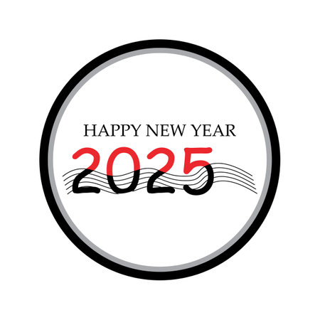illustration vector graphic of Happy New Year 2025 text design.perfect for Cover of business diary for 2025 with wishes. Brochure design template, card, banner.etc .Isolated on white backgroundのイラスト素材
