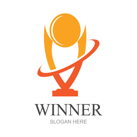 Creative and unique trophy Logo design. Trophy logo for sports tournament championshipのイラスト素材