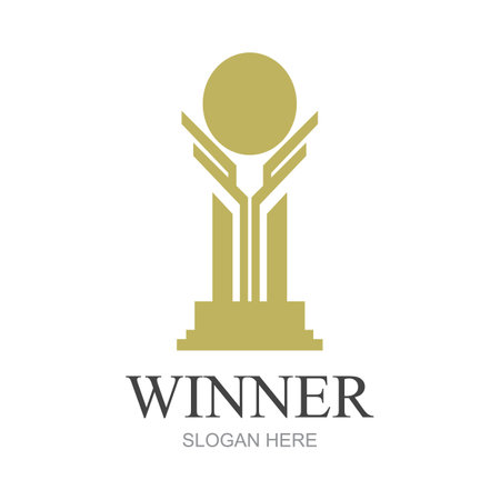 Creative and unique trophy Logo design. Trophy logo for sports tournament championshipのイラスト素材