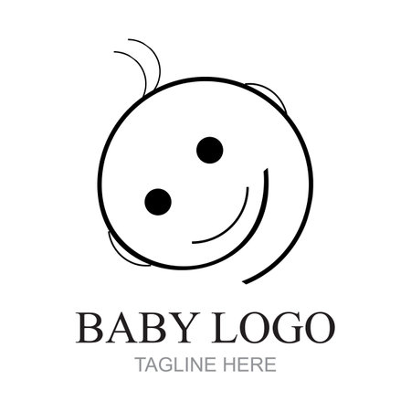 Vector illustration of Cute Baby Smile Logo and symbol perfect for business, industry, shop brands, etcのイラスト素材