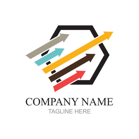 vector abstract arrow logo, icon isolated. Point logo, web abstract, direction, geometric triangles logoのイラスト素材