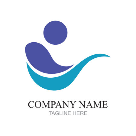 Creative people logo design template with circle,Flat Vector Logo Design Template Elementのイラスト素材