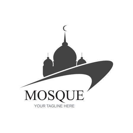 Mosque logo design with islamic creative concept Premium Vectorのイラスト素材