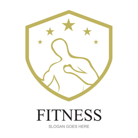 graphic vector illustration for fitness, gym sport, sports club perfect for branding gym,fitness center,etcのイラスト素材