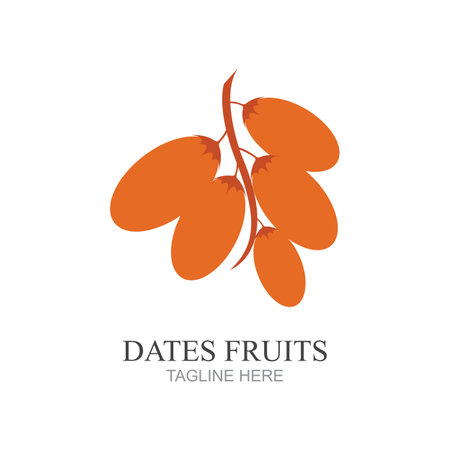 vector illustration of Dates Fruits logo designのイラスト素材