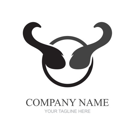 simple animal horn logo design vector illustrationのイラスト素材