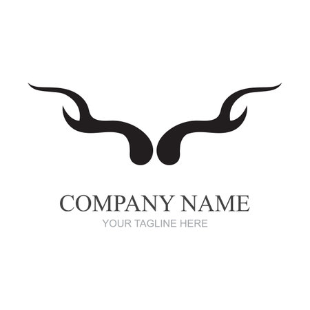 simple animal horn logo design vector illustrationのイラスト素材