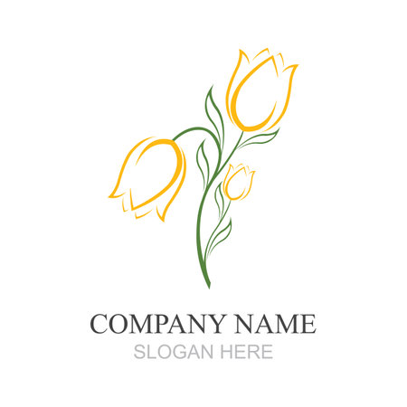 the elegant logo and flower symbol of the Dutch windmill countryのイラスト素材