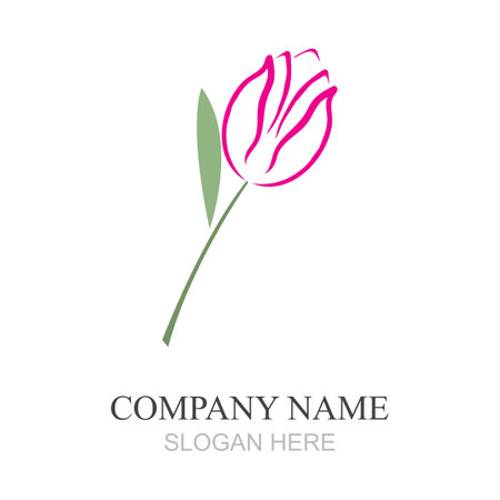 the elegant logo and flower symbol of the Dutch windmill countryのイラスト素材