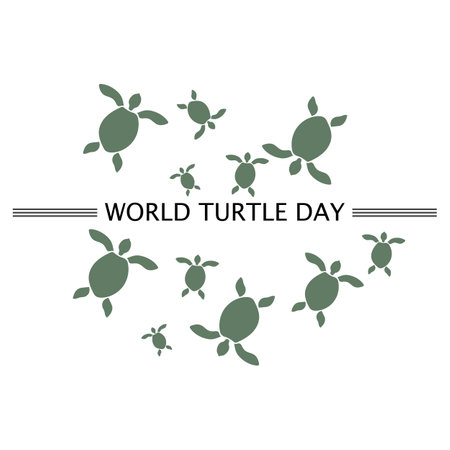World Turtle Day Template Design. World oceans day concept, turtle underwater with many beautiful coral, help to protect animal and environmentのイラスト素材