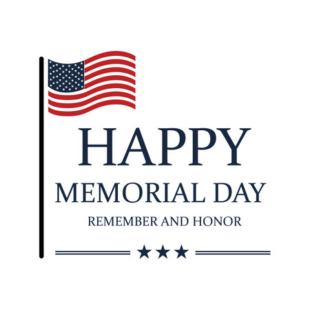 Memorial Day Background Design. Remember and Honor Poster. Usa memorial day celebration. American national holiday.のイラスト素材