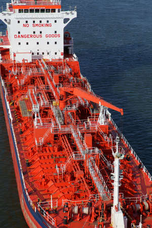 tanker on Kiel Canal, Germanyの写真素材