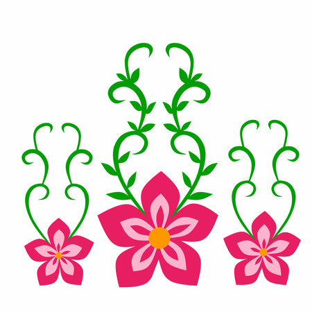 Vector illustration of floral ornament, invitation, embroideryのイラスト素材