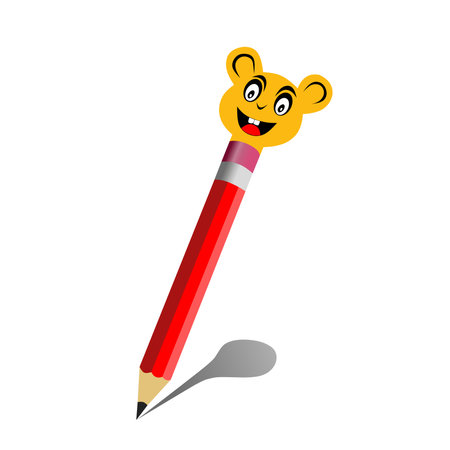 Vector pencil for kids with cute cartoon face themeのイラスト素材