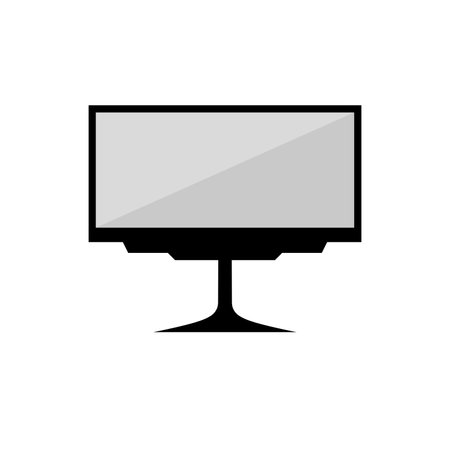 Minimalist computer monitor illustration vector. Emphasizes technology and modern design. Perfect for digital, electronics and technology themed projects.のイラスト素材