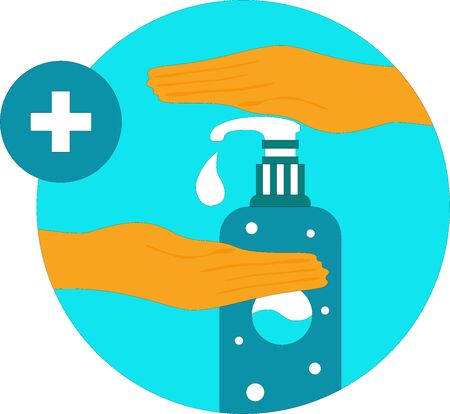Hand sanitizer free vector illustrationのイラスト素材
