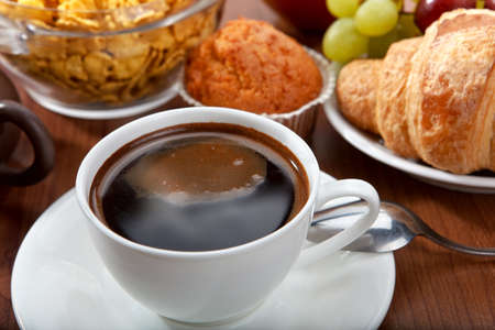 healthy tasty breakfast with coffeeの写真素材
