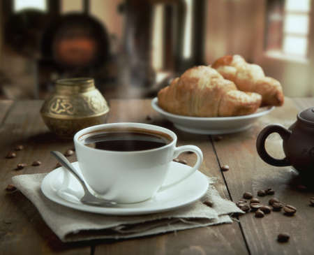 fresh breakfast with coffeeの写真素材