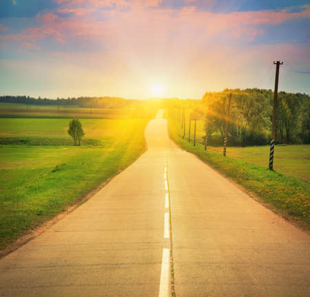 road in sunlightの写真素材