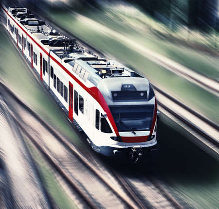 high-speed train in motion blur