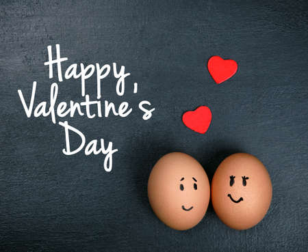 funny eggs in love - valentines dayの写真素材