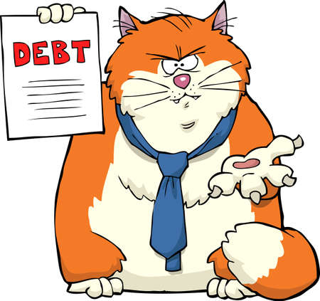 Cartoon Cat Requires Debt Repayment Vector Illustrationのイラスト 素材 ストックフォト 写真素材のstock Foto ストックドットフォト
