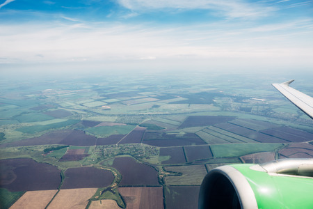 View from airplane window, travel concept