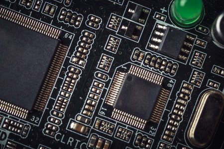 Electronic engineer chip, computer processor technology. Microchip computer cpu hardware, printed...