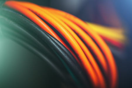 Network cables, internet data networking equipment concept, selective focus, tonedの写真素材