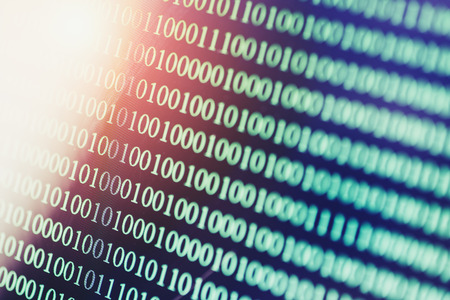Binary code abstract background. Modern Technology internet communication and network data, blue tonedの写真素材
