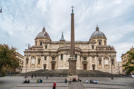 Rome, Italy - October 2019 : Basilica di Santa Maria Maggiore in Rome, Italy.