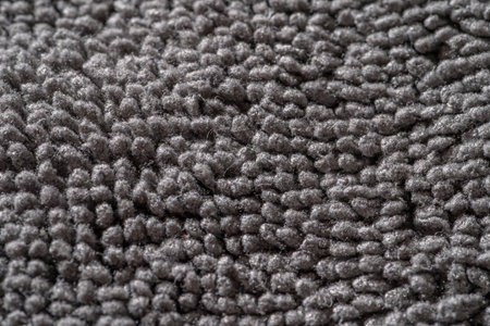 Microfiber gray color fabric towel texture surface, macro photography.の写真素材