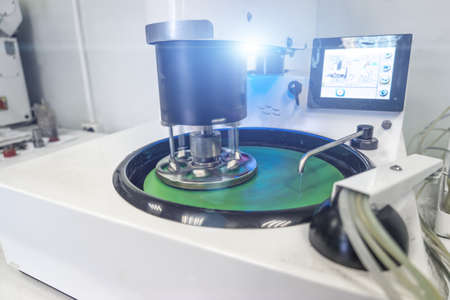 Laboratory test equipment for testing metal and iron samples in metallurgical plant lab.の写真素材