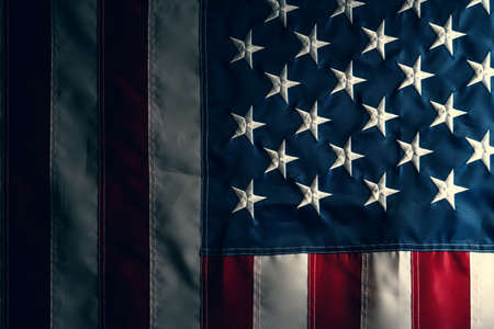 United States of America or USA Flag Background in dark tones.の写真素材
