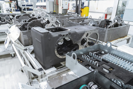 Production of transmissions for agricultural machinery at modern industrial plant or factory...