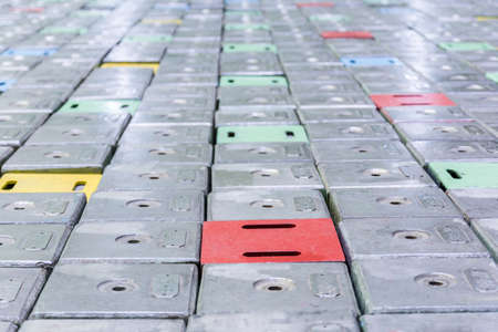 Lids of fuel assemblies of nuclear reactor at the Kursk nuclear power plantの写真素材