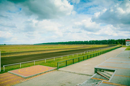 equestrian sport arena horse racecourse Empty riding arena is suitable for dressage horses