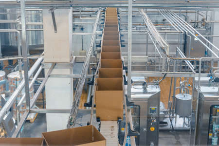 factory for the production of milk and cheese conveyorの写真素材