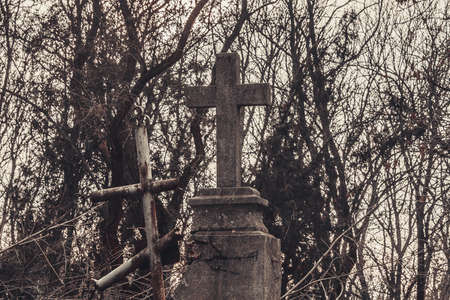 Ancient cemetery mysticism mystery ghost spirits bring deathの写真素材