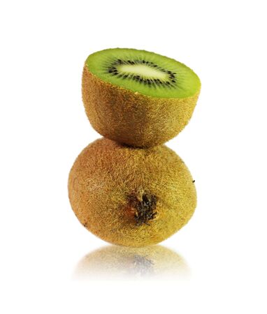 Some kiwi isolated on the whiteの写真素材