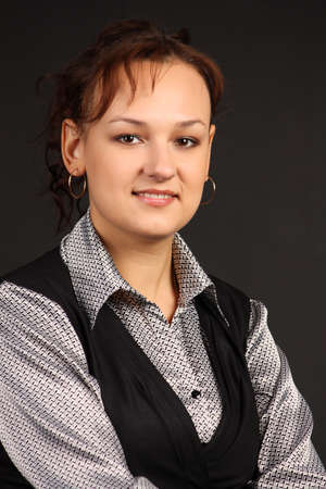 Classic studio portrait of a girlの写真素材